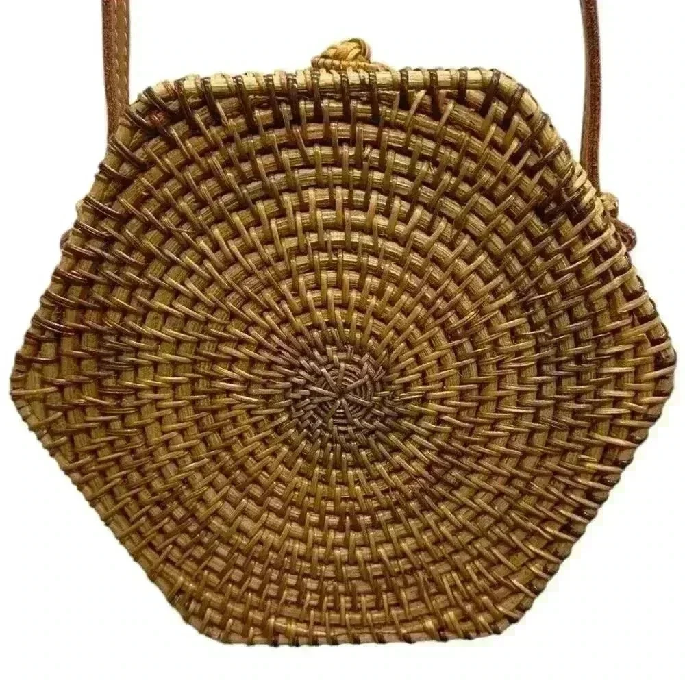 Rattan Crossbody Bag - Picture 1 of 9